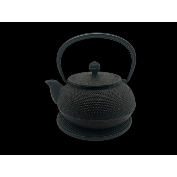 Cast Iron VTG Teapot with Handle & Hobnail Design Japanese Nambu Tekki Tetsubin - Picture 2 of 16